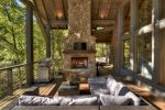 Creekside Bend - Outdoor fireplace and seating 